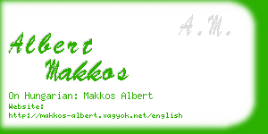 albert makkos business card